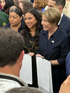 Massachusetts Governor Maura Healy signs the Protect Act on August 5, 2026
